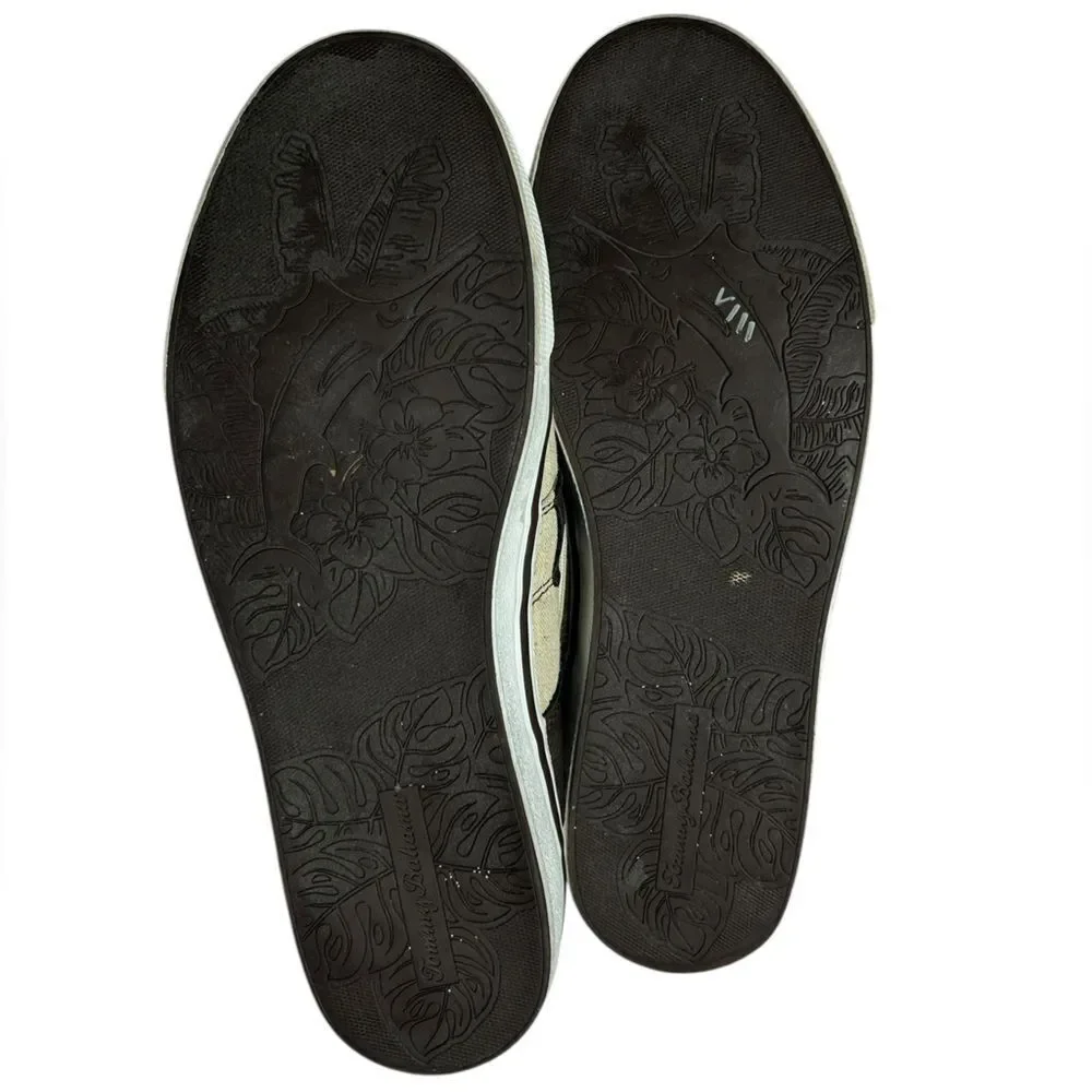 Tommy Bahama Leather and Canvas Boat Shoes Means Size 11
